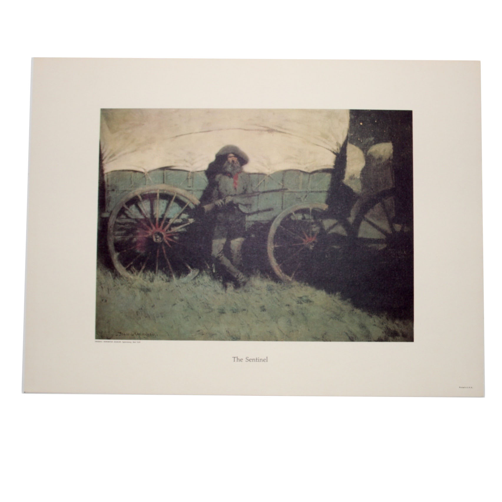Offset Lithograph After Frederic Remington's 1907 Painting "The Sentinel"