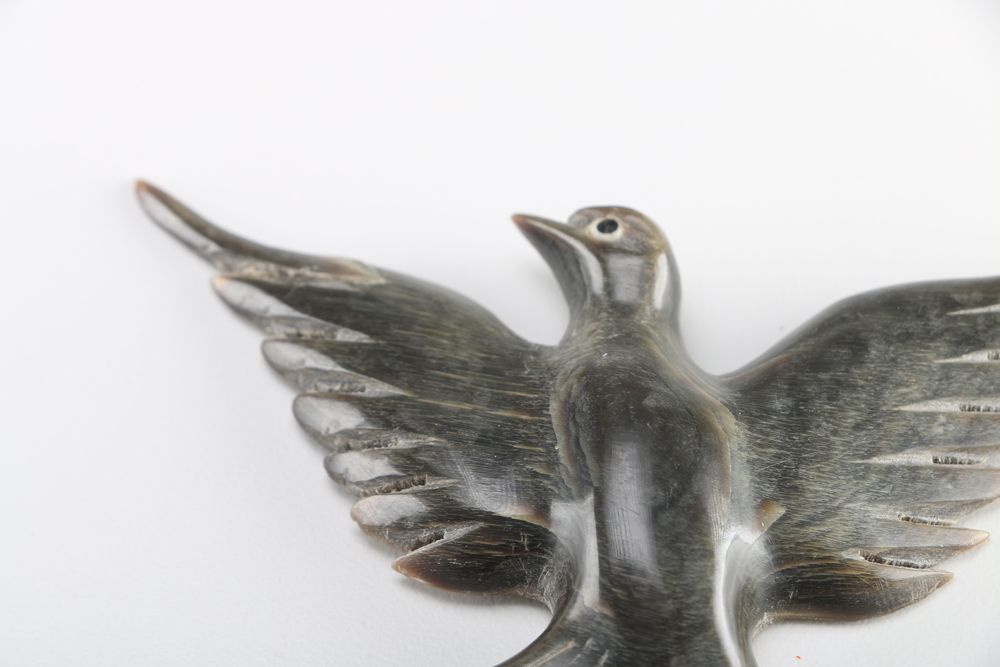 Carved Horn Bird Decoration