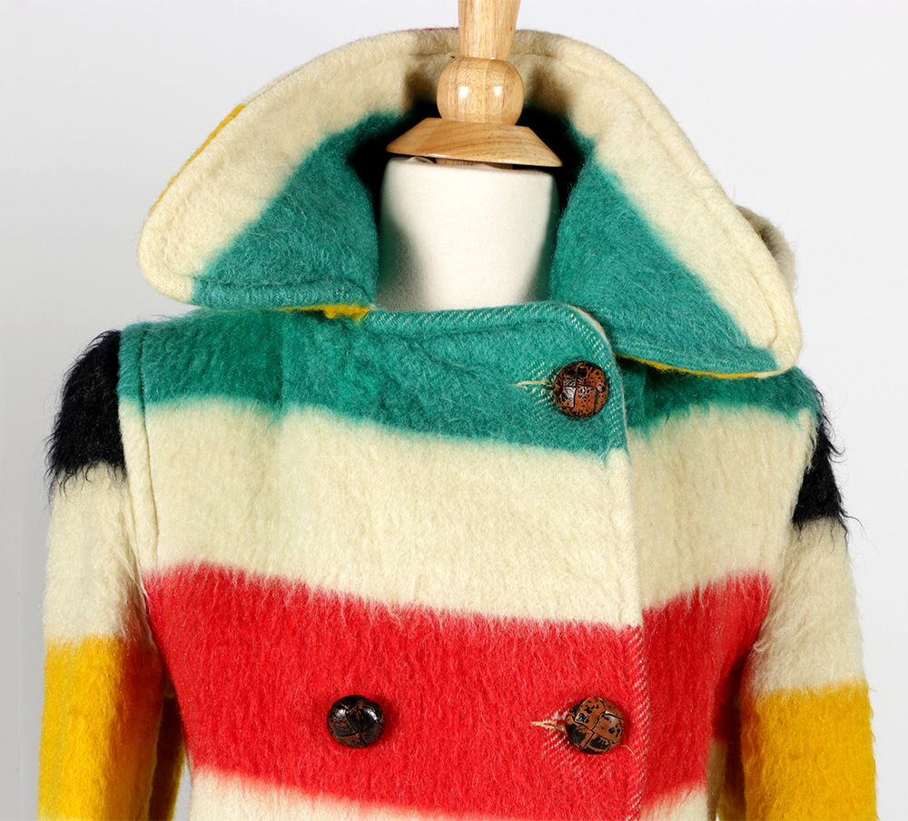 Circa 1920s Vintage Hudson's Bay Company Wool Blanket Coat