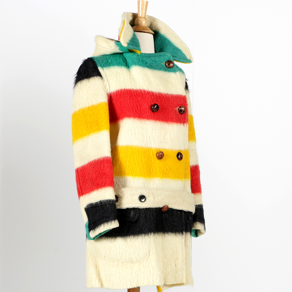Circa 1920s Vintage Hudson's Bay Company Wool Blanket Coat
