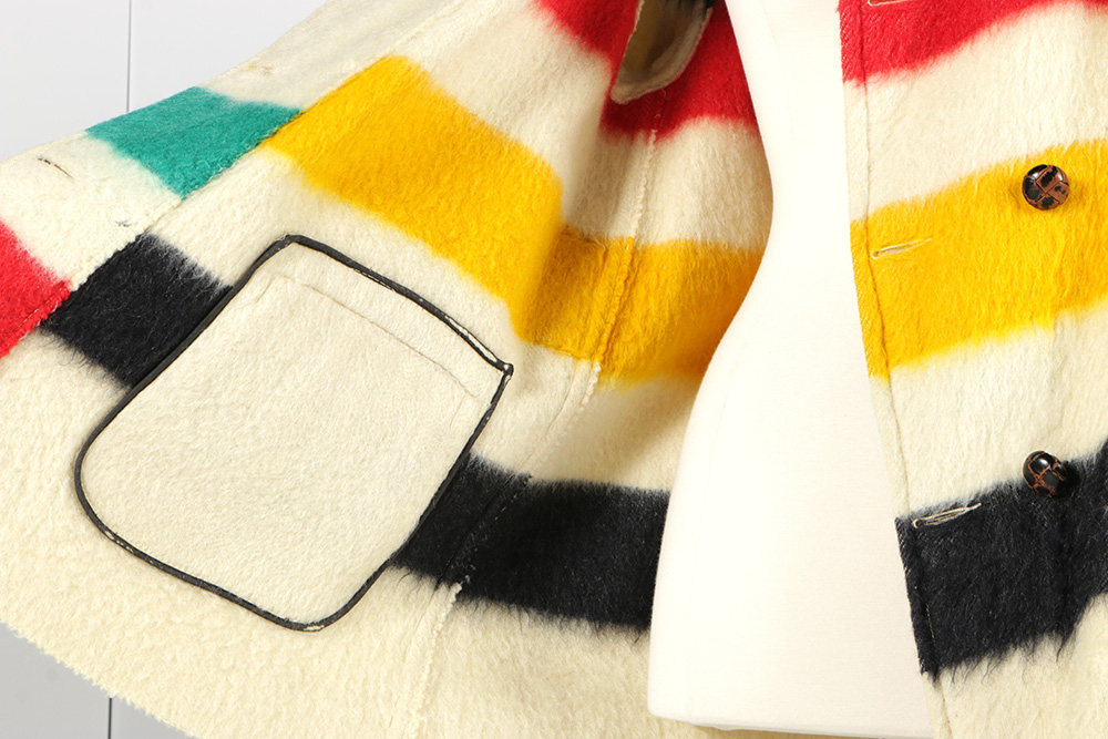 Circa 1920s Vintage Hudson's Bay Company Wool Blanket Coat