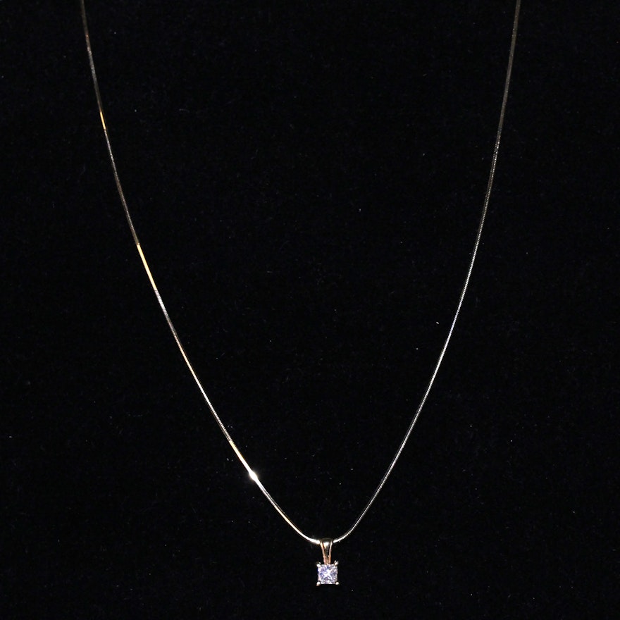 14K Gold Necklace with Diamond Pendant