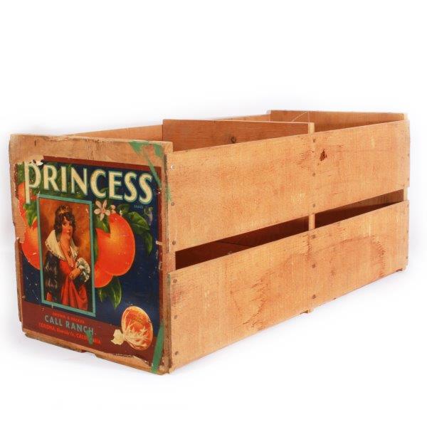 Vintage Princess Brand Sunkist Wood Crate