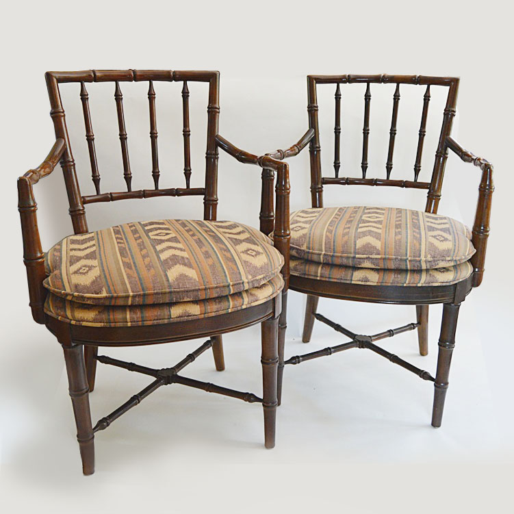 Pair of Drexel Heritage Chippendale Chinoiserie Armchairs