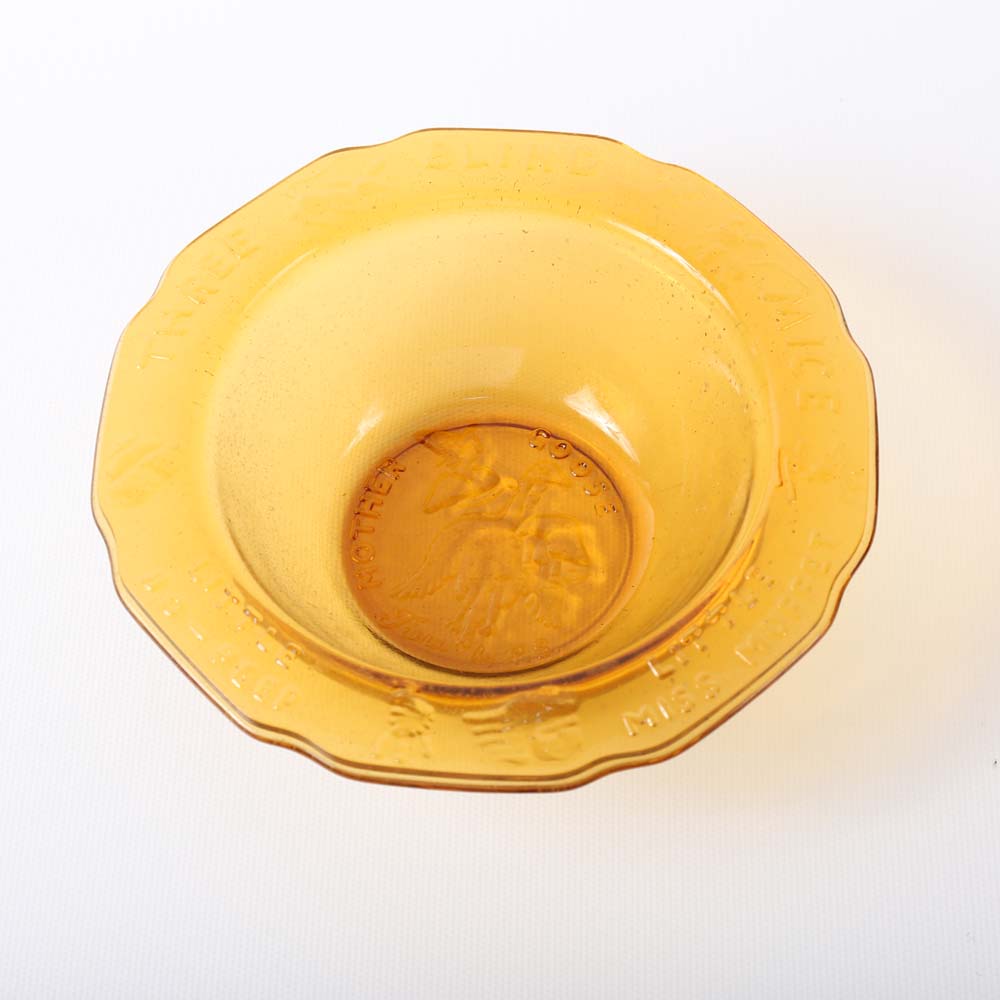 Children's Mother Goose Amber Glass Place Setting