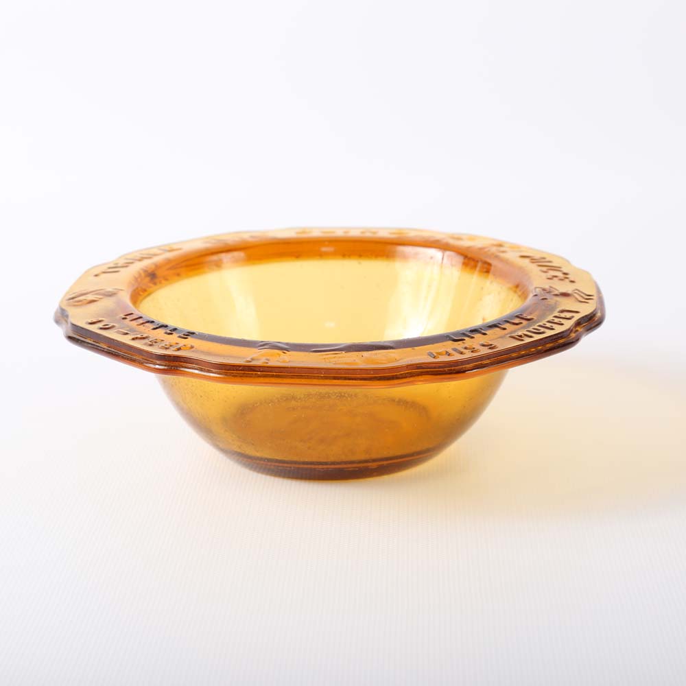 Children's Mother Goose Amber Glass Place Setting