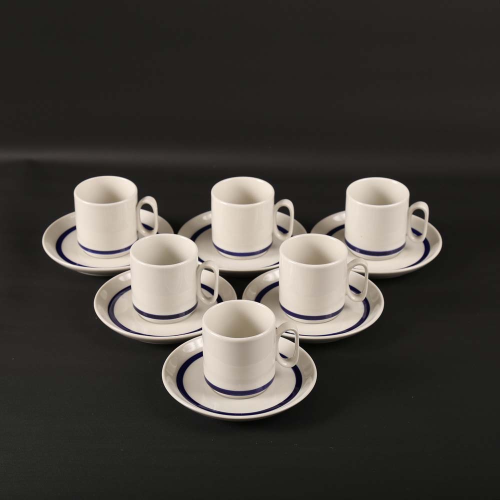 Set of 6 Tognana Cups and Saucers