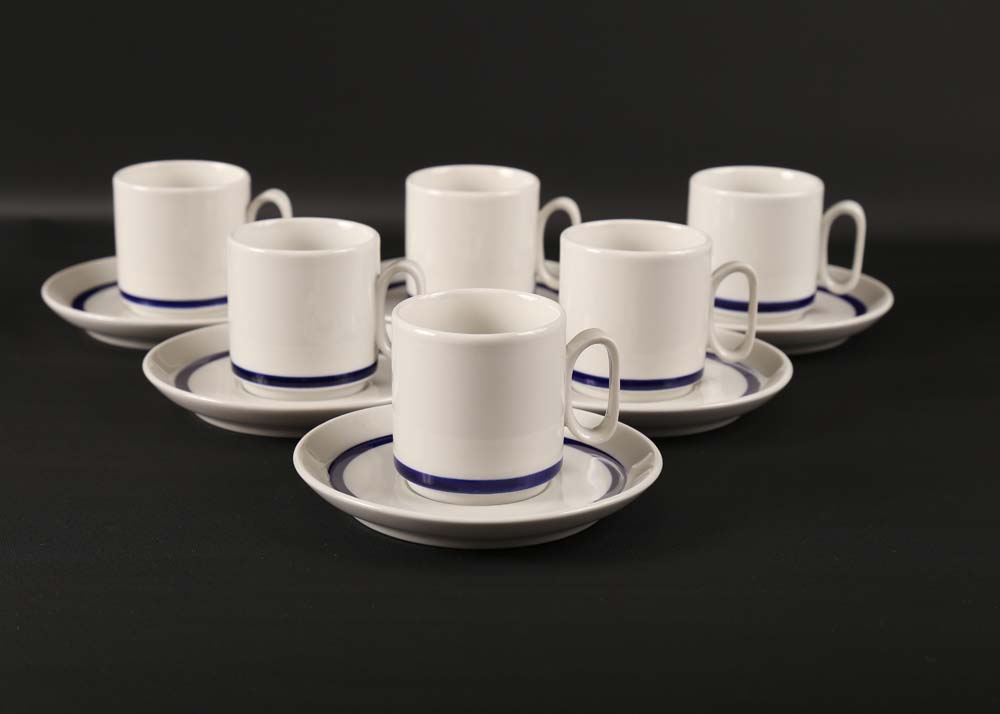 Set of 6 Tognana Cups and Saucers
