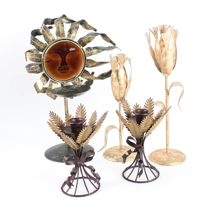 Metal Sculpture Candle Holders