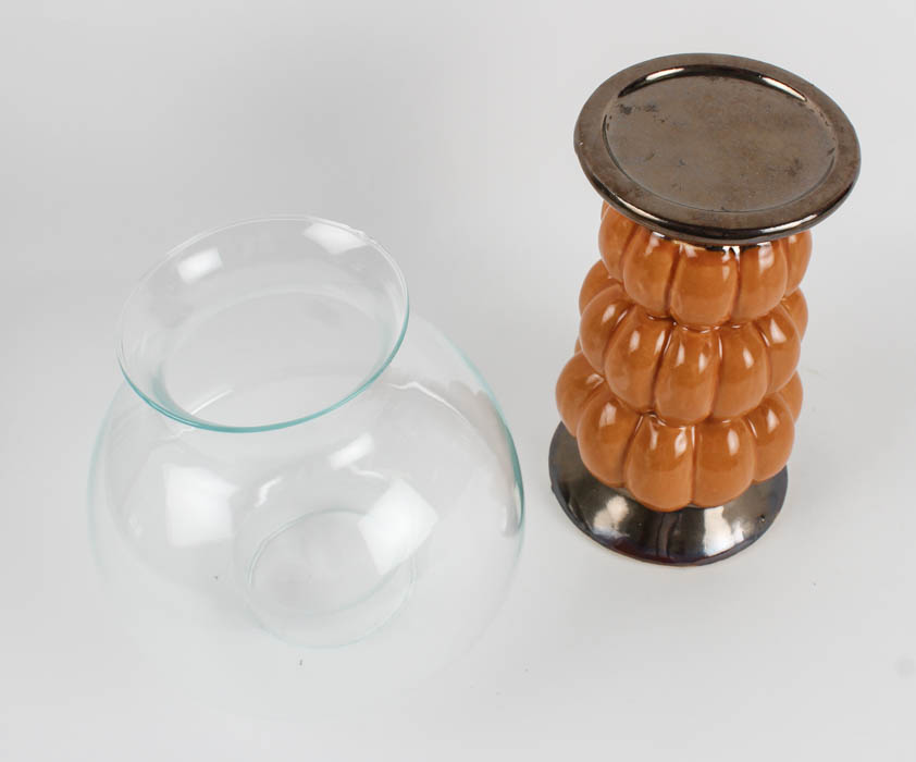 Decorative Candleholder with Glass Shade