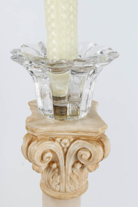 Marble and Glass Candlesticks