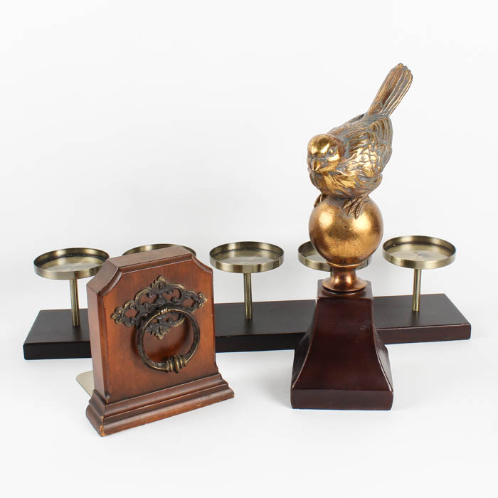 Collection of Wood and Metal Decorative Items