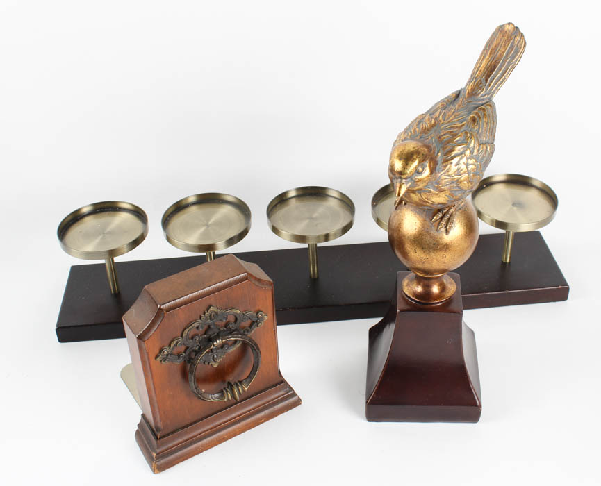 Collection of Wood and Metal Decorative Items