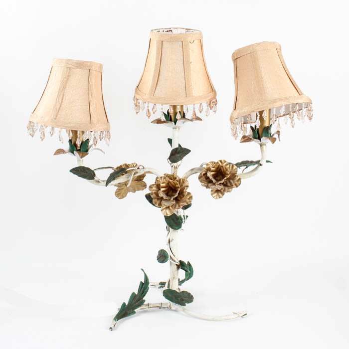 Candelabra Style Floral Lamp with Shades