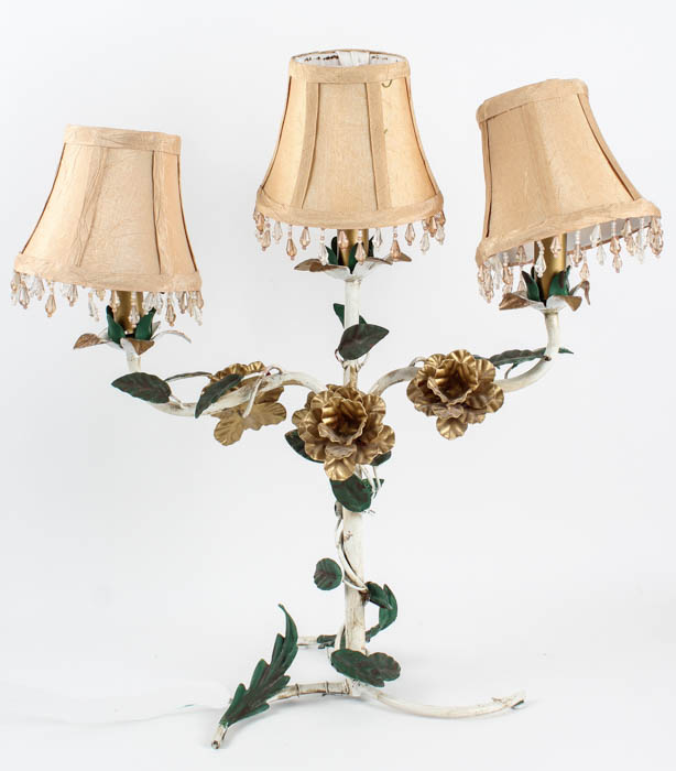 Candelabra Style Floral Lamp with Shades