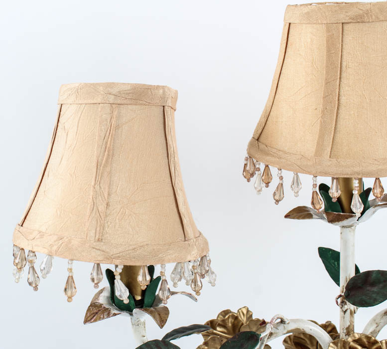 Candelabra Style Floral Lamp with Shades