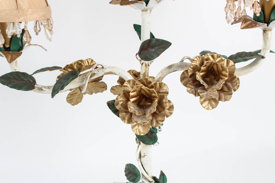 Candelabra Style Floral Lamp with Shades