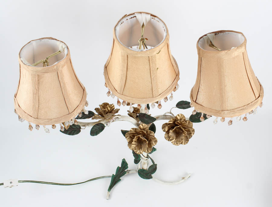 Candelabra Style Floral Lamp with Shades
