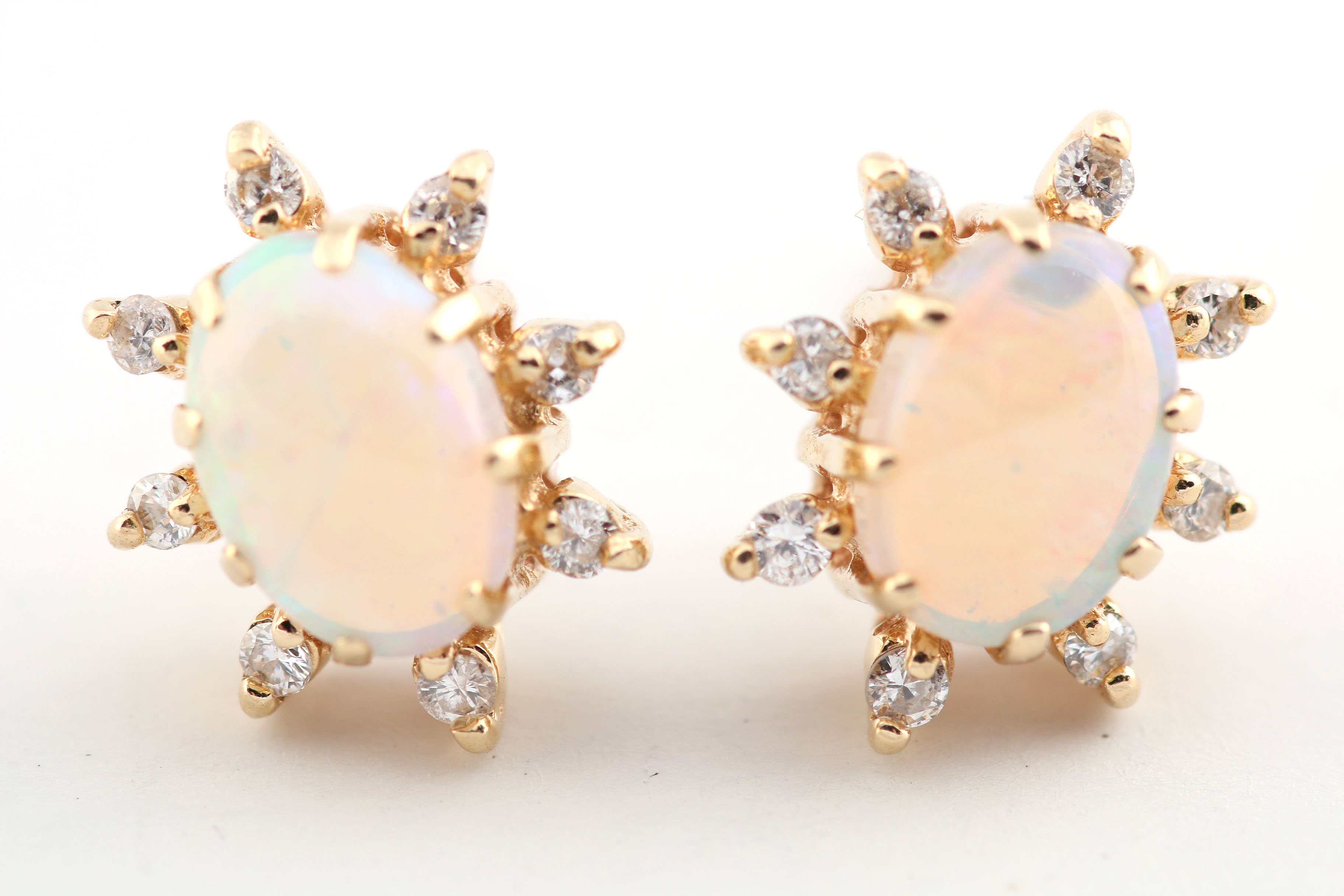 Opal and Diamond Studs