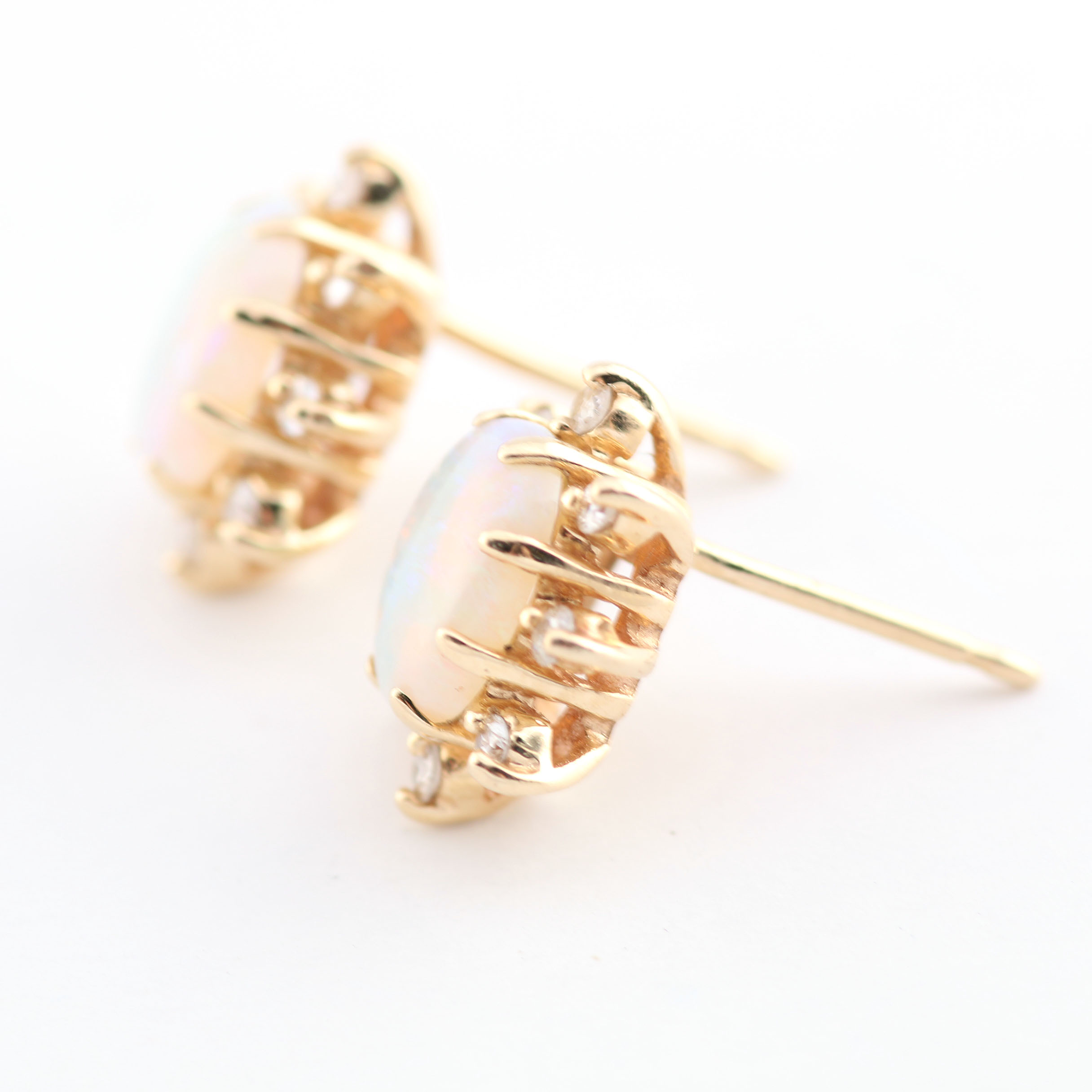 Opal and Diamond Studs