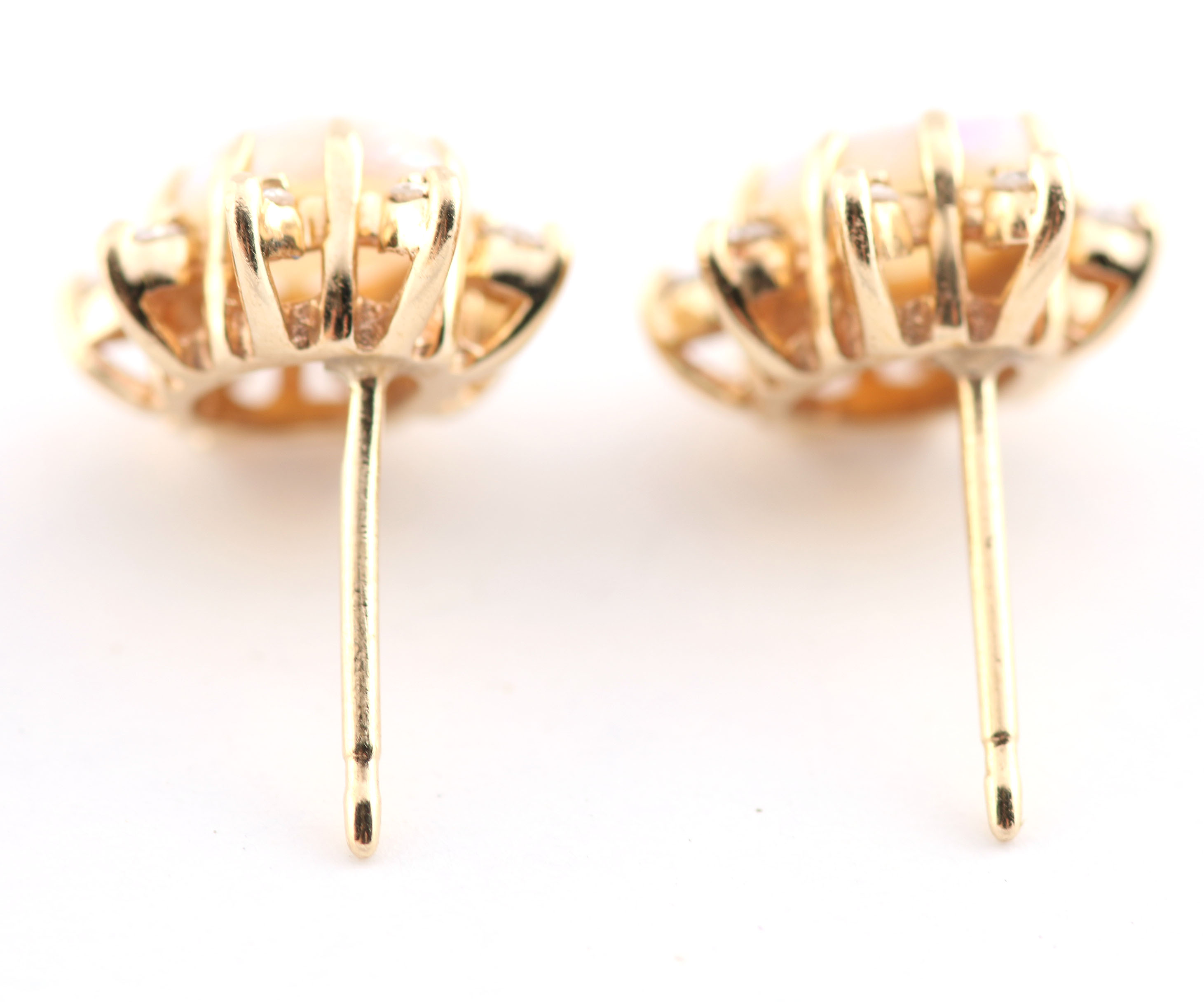 Opal and Diamond Studs