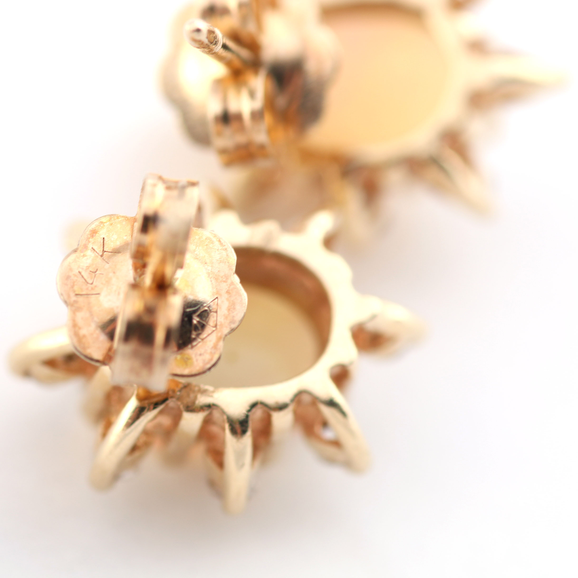 Opal and Diamond Studs