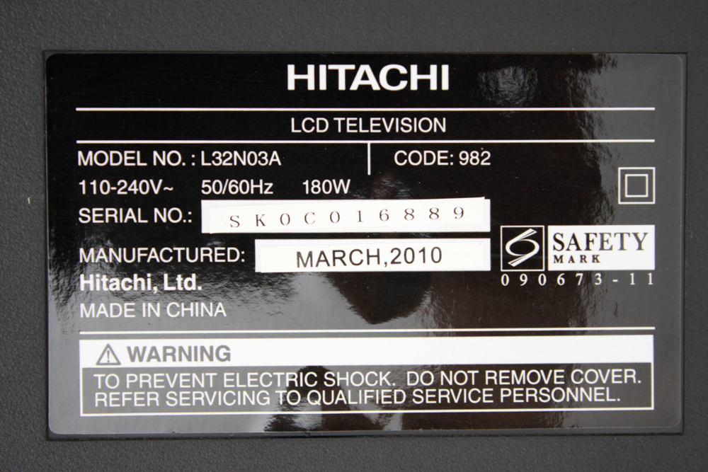 Hitachi 32" LCD Television