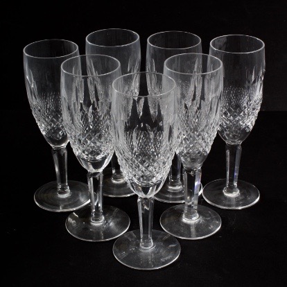 Vintage Waterford Crystal "Colleen" Pattern Champagne Flutes