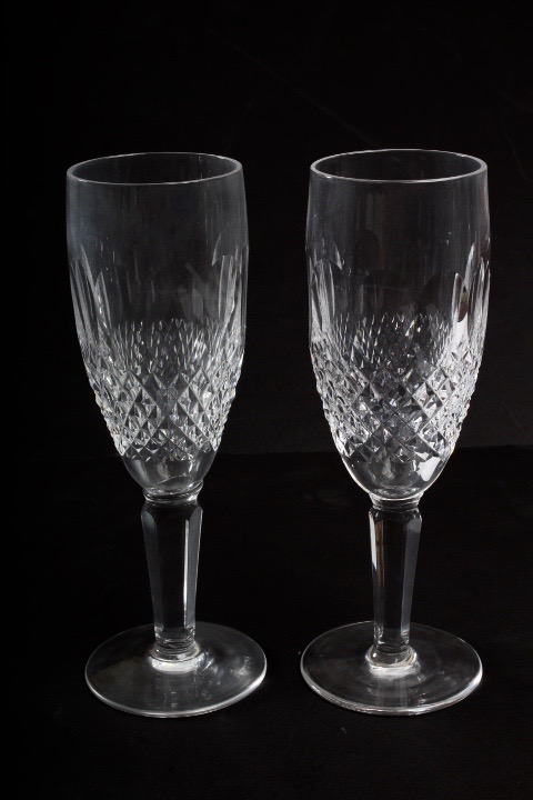 Vintage Waterford Crystal "Colleen" Pattern Champagne Flutes