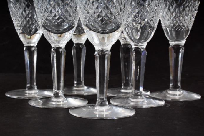 Vintage Waterford Crystal "Colleen" Pattern Champagne Flutes