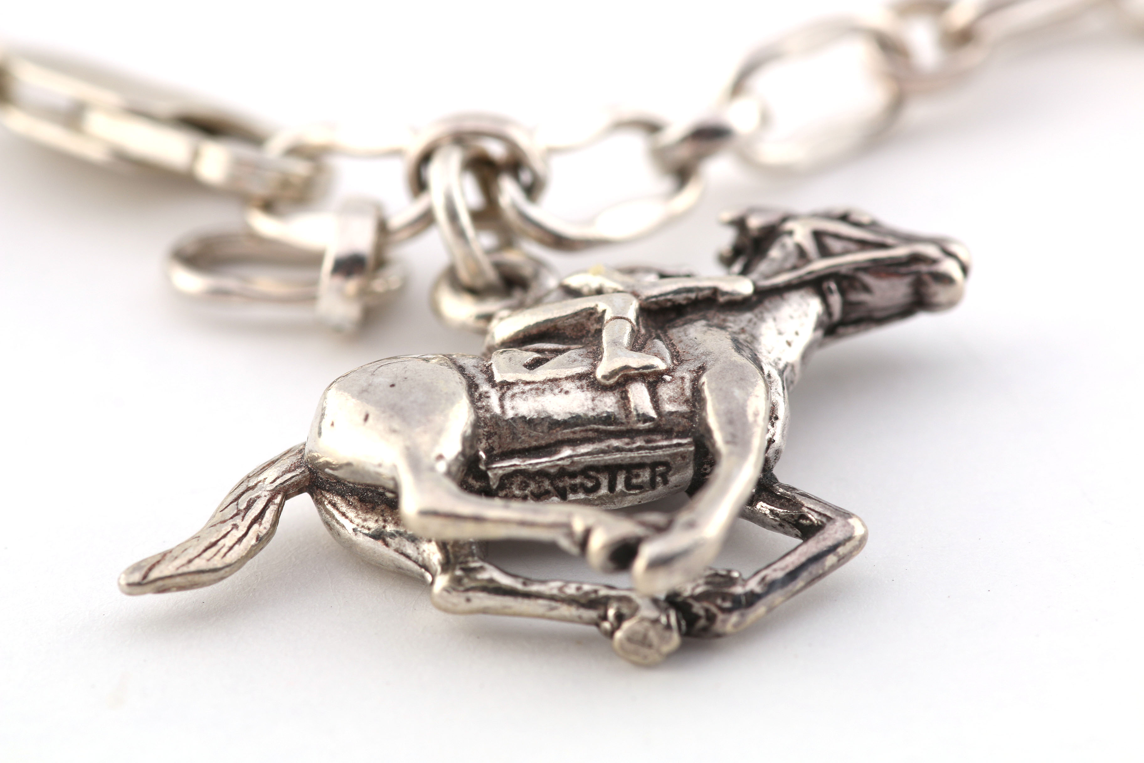 Silver Equestrian, Hot Air Balloon and Steamboat Charm Bracelet