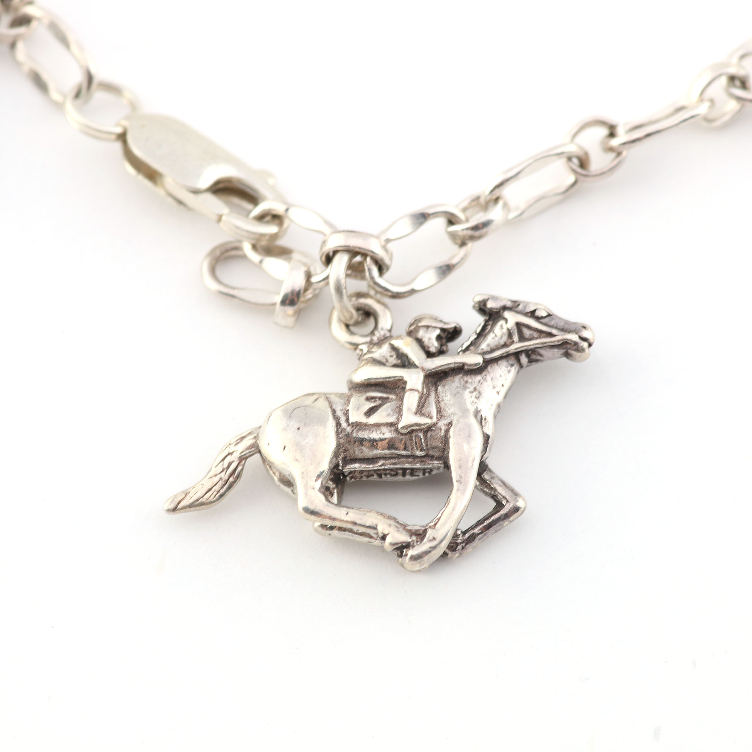 Silver Equestrian, Hot Air Balloon and Steamboat Charm Bracelet