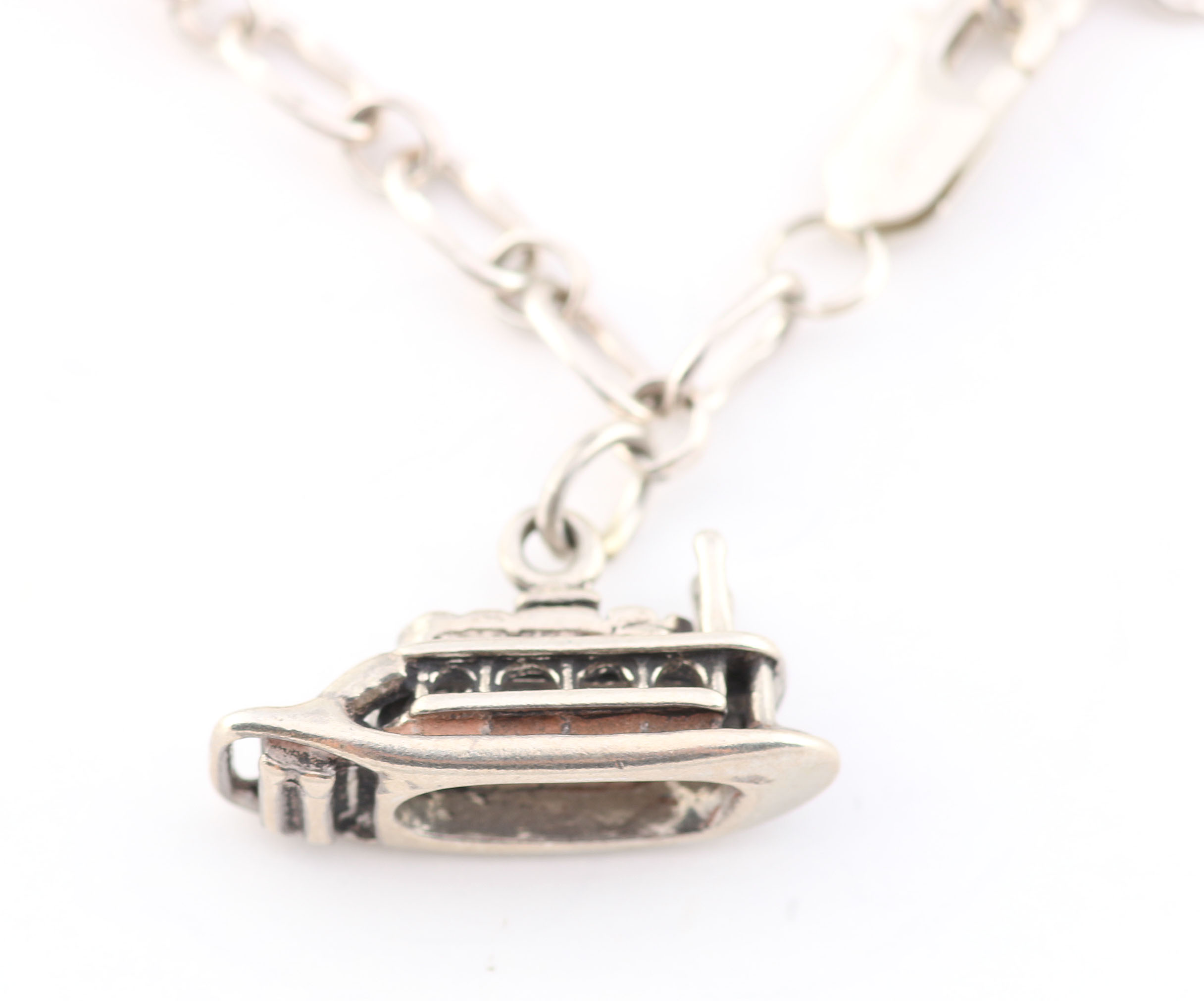 Silver Equestrian, Hot Air Balloon and Steamboat Charm Bracelet