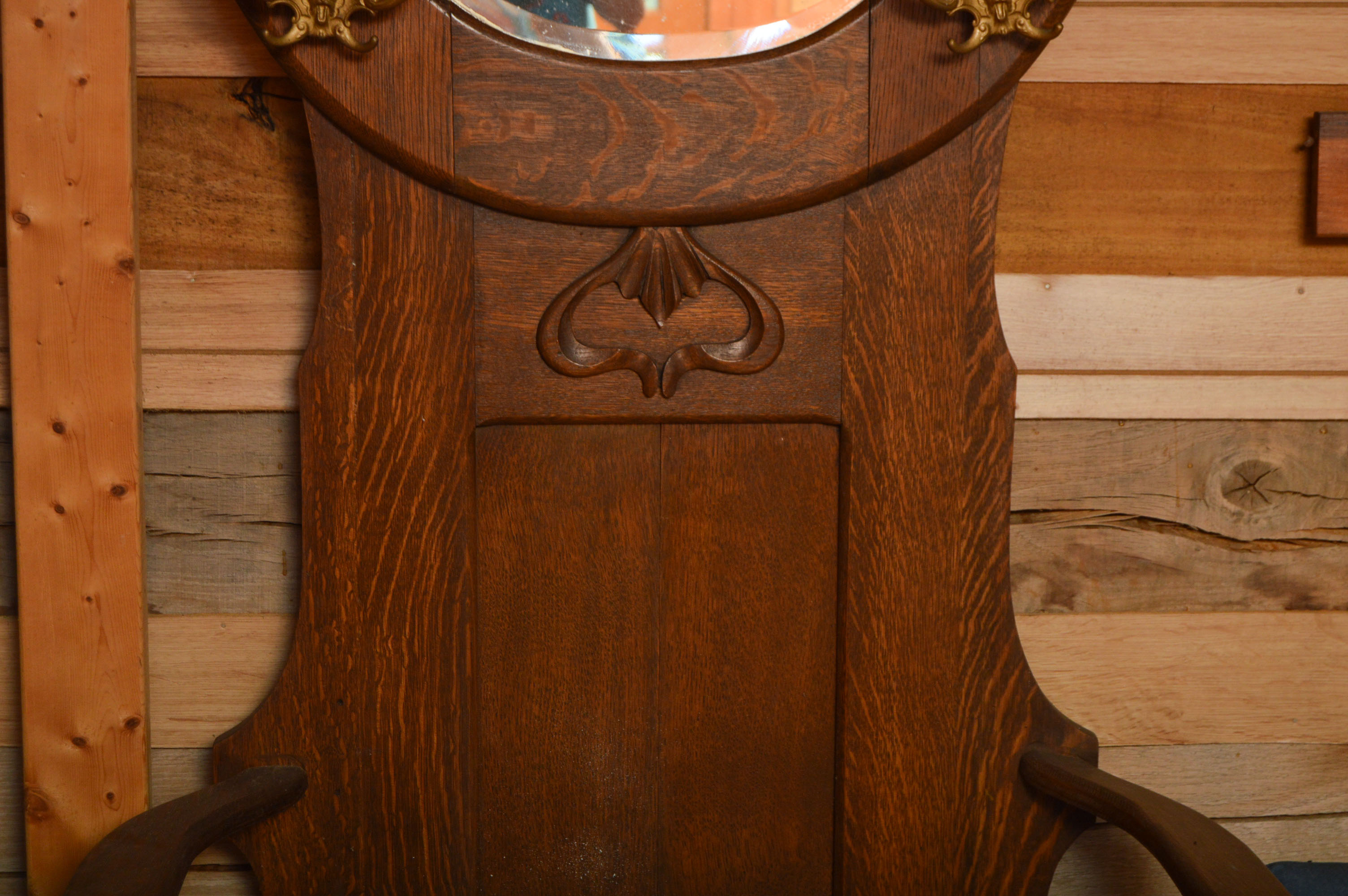 Antique Oak Hall Tree