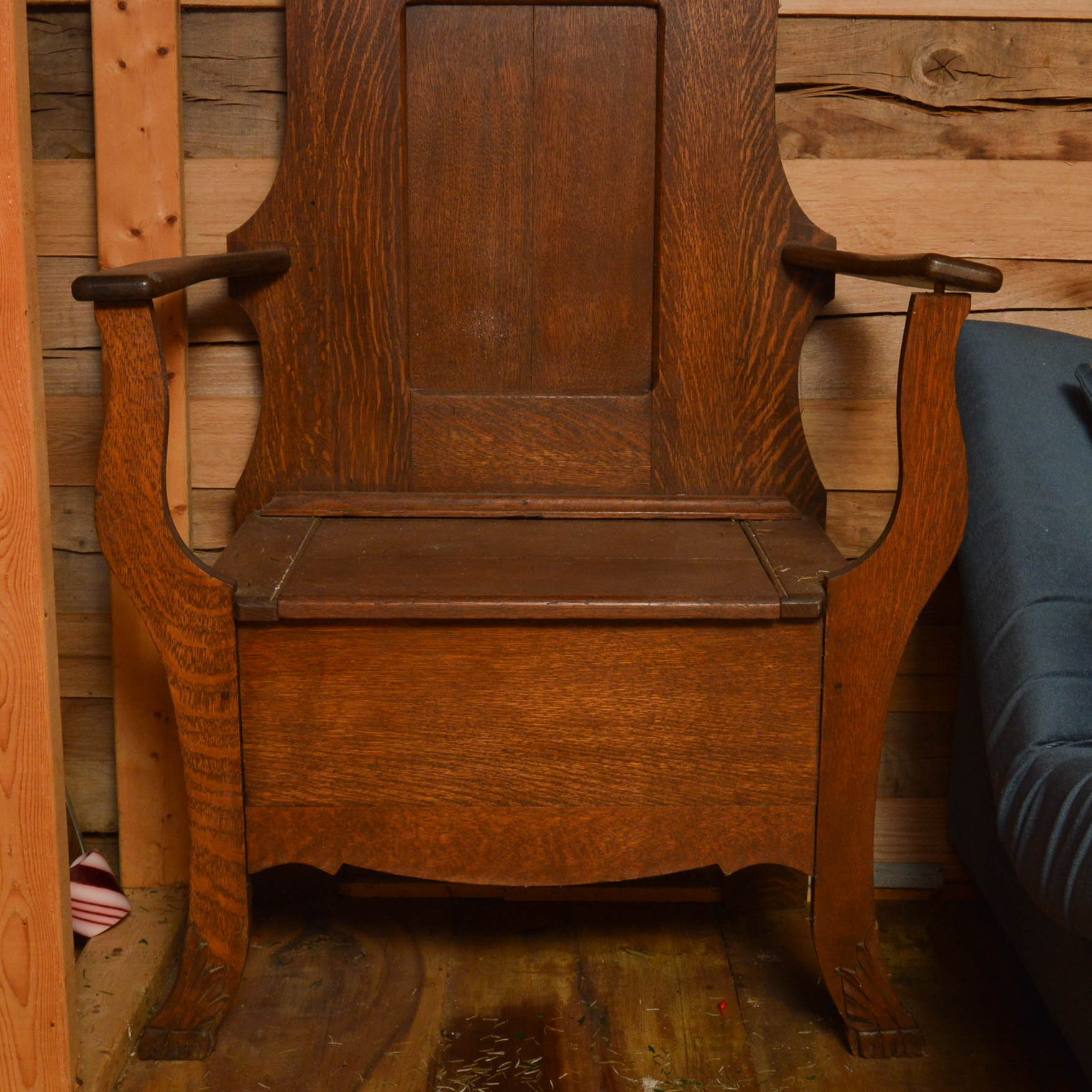 Antique Oak Hall Tree