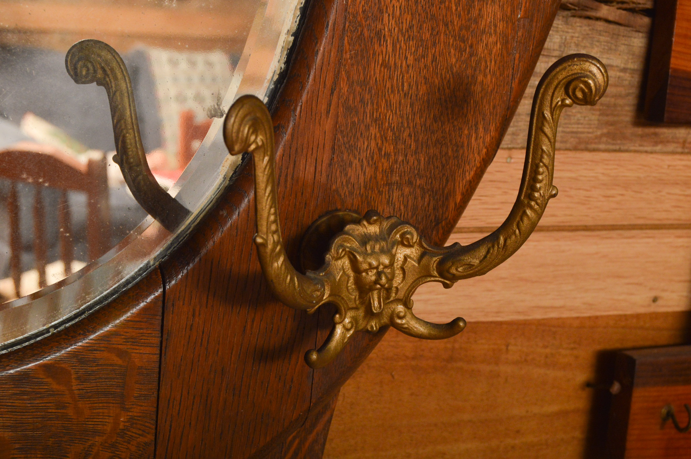 Antique Oak Hall Tree