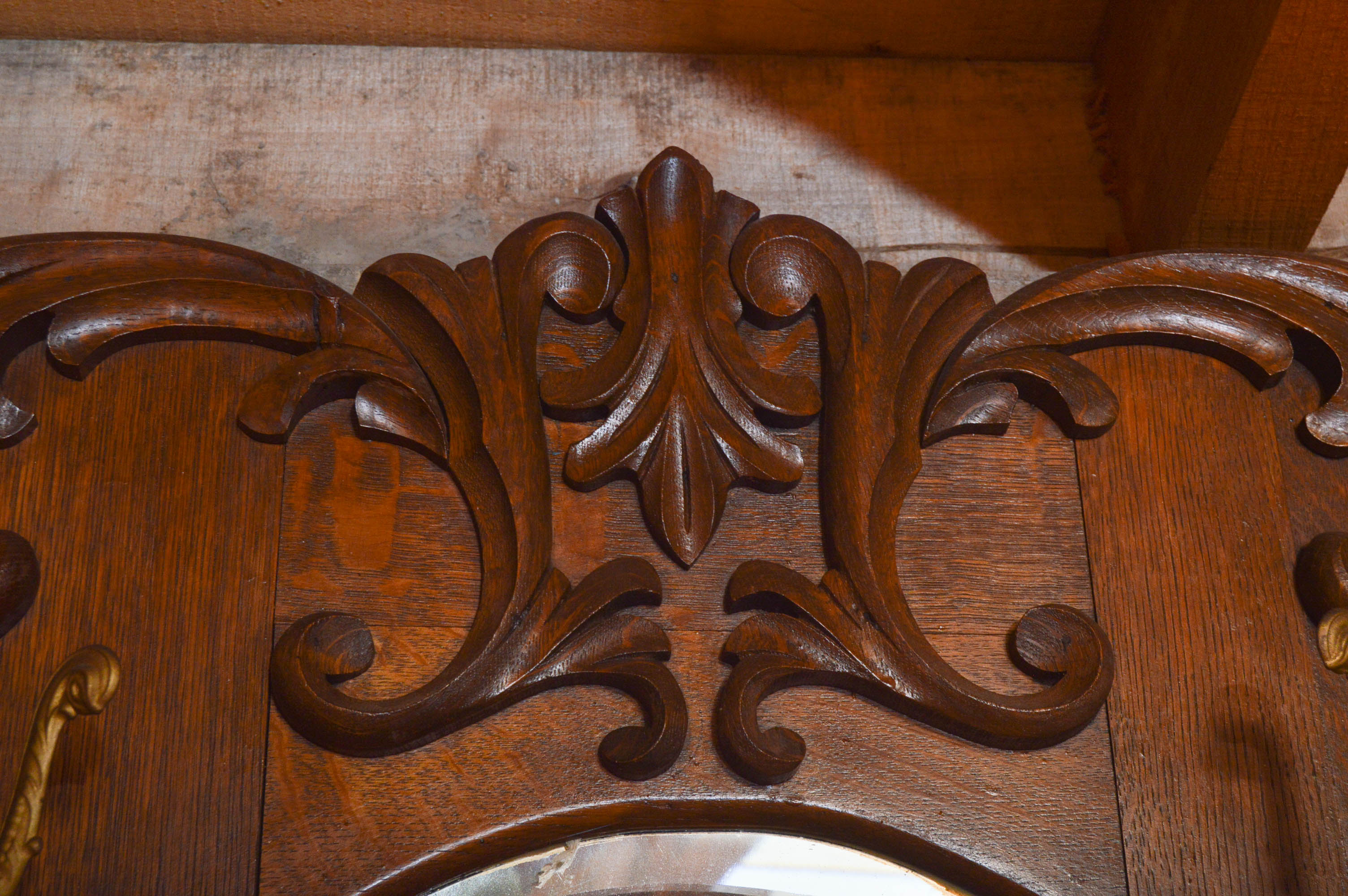 Antique Oak Hall Tree