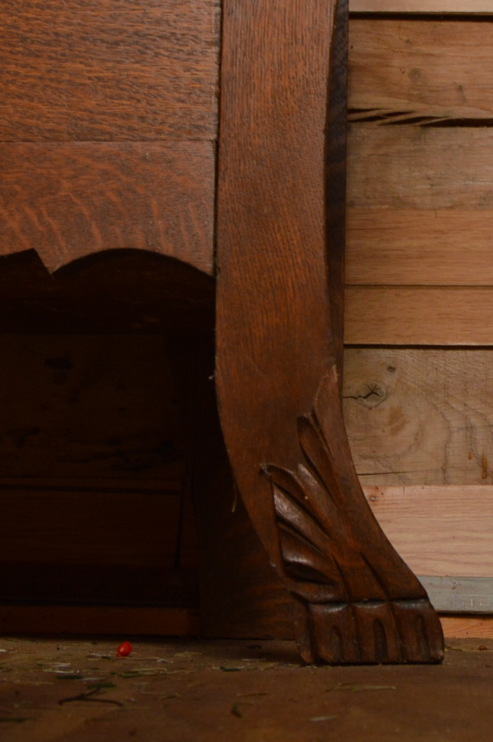 Antique Oak Hall Tree