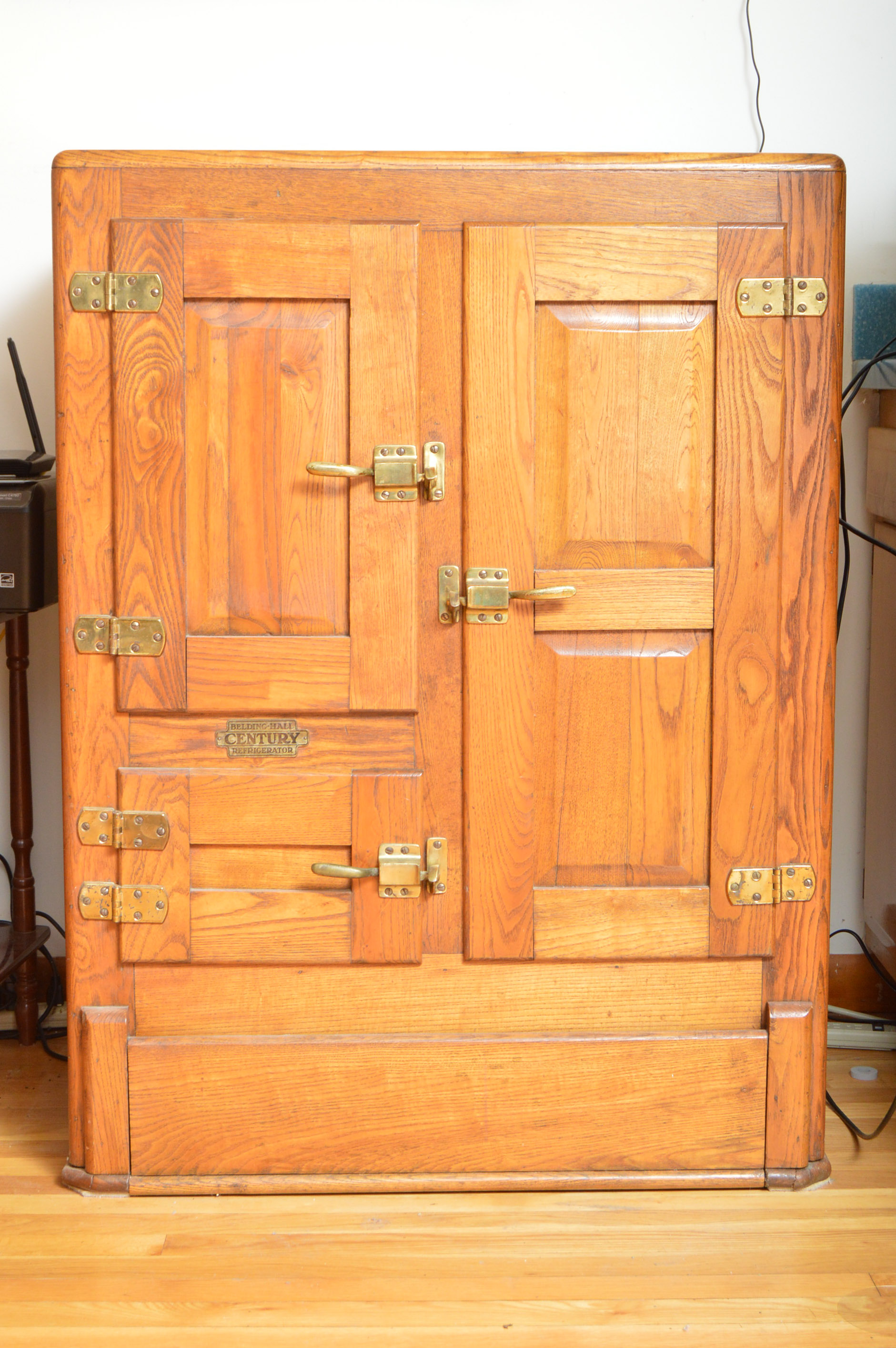 Antique Oak Belding-Hall Century Refrigerator