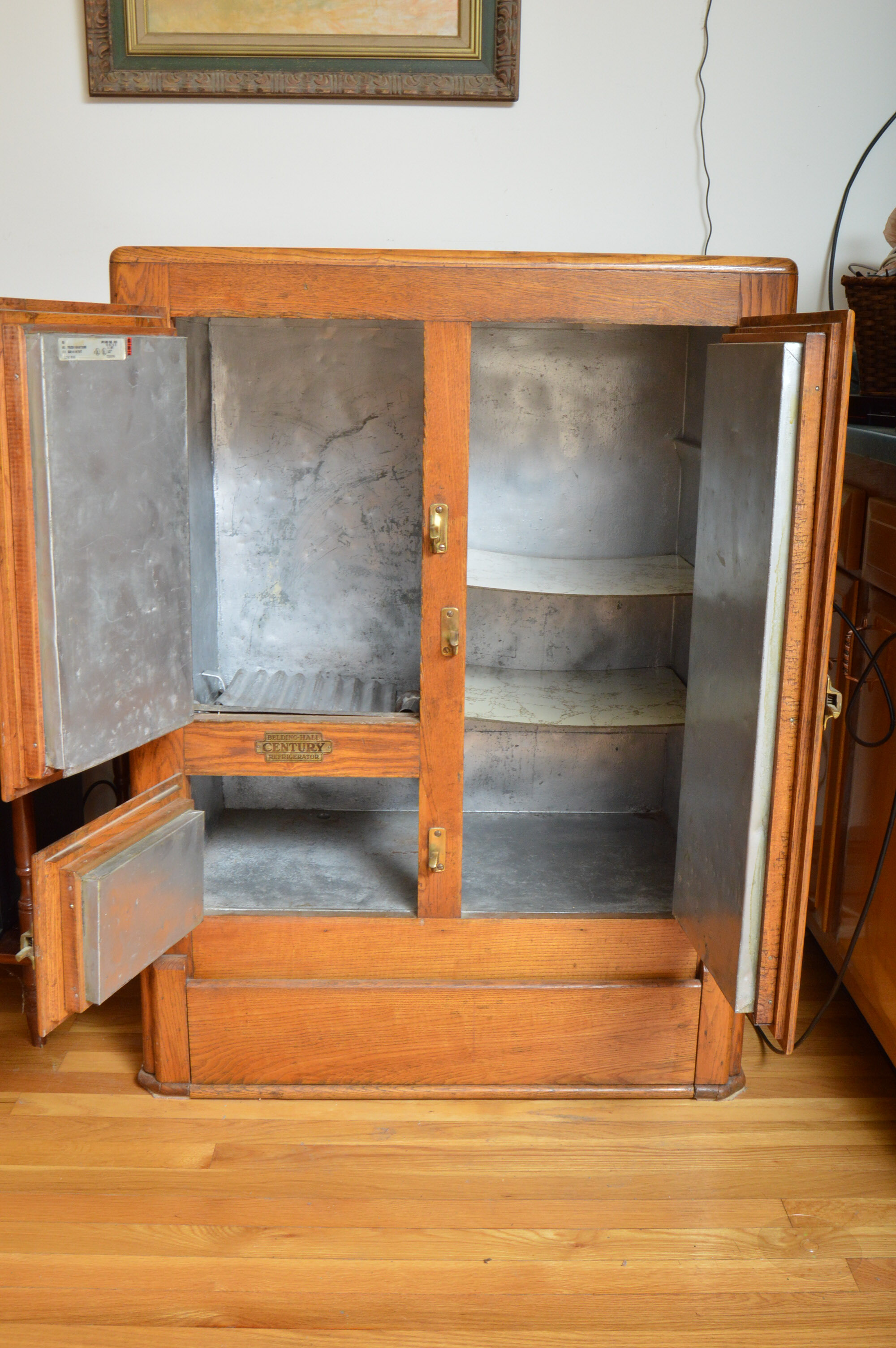 Antique Oak Belding-Hall Century Refrigerator