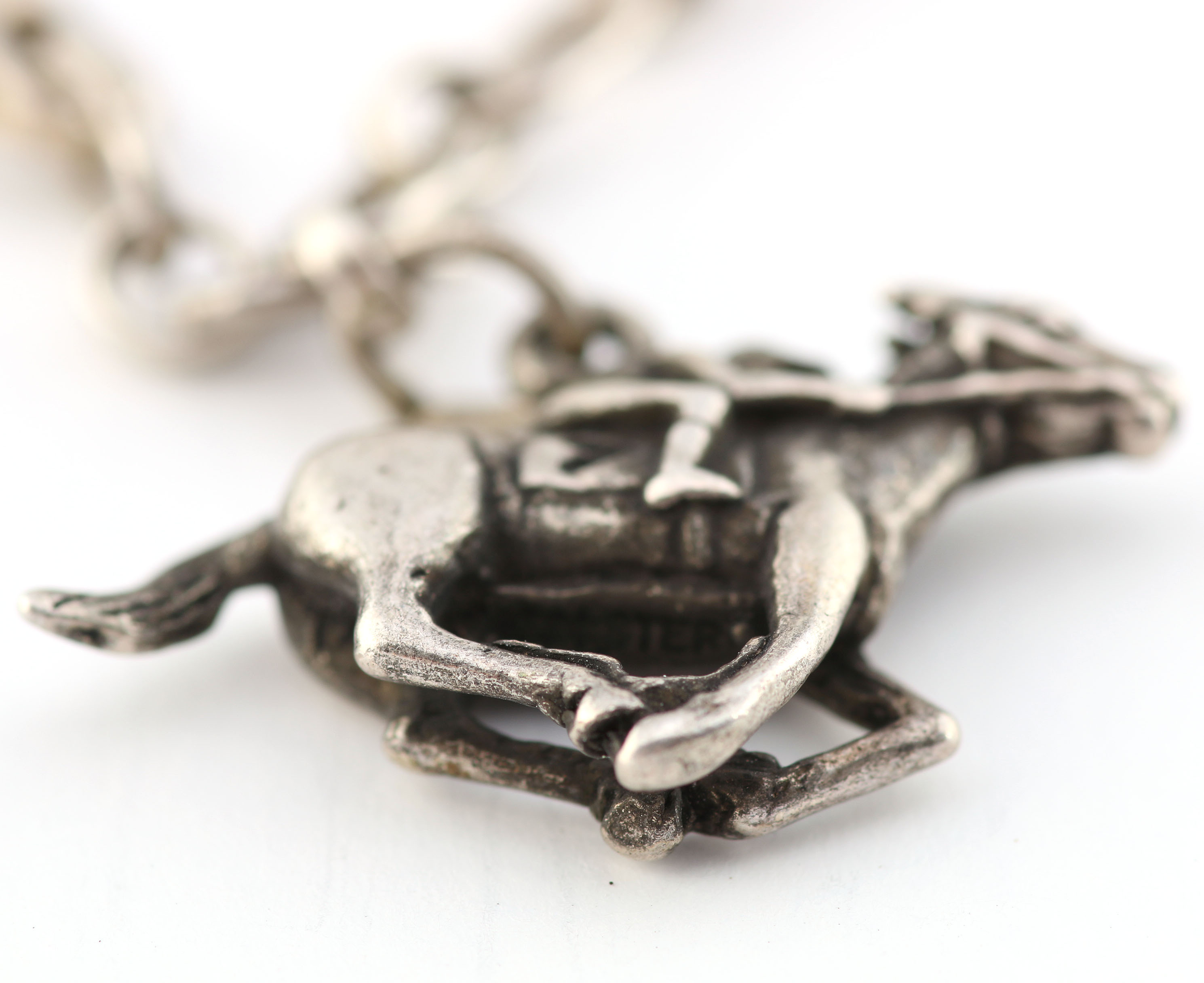 Silver Equestrian Charm Bracelet with Five Charms