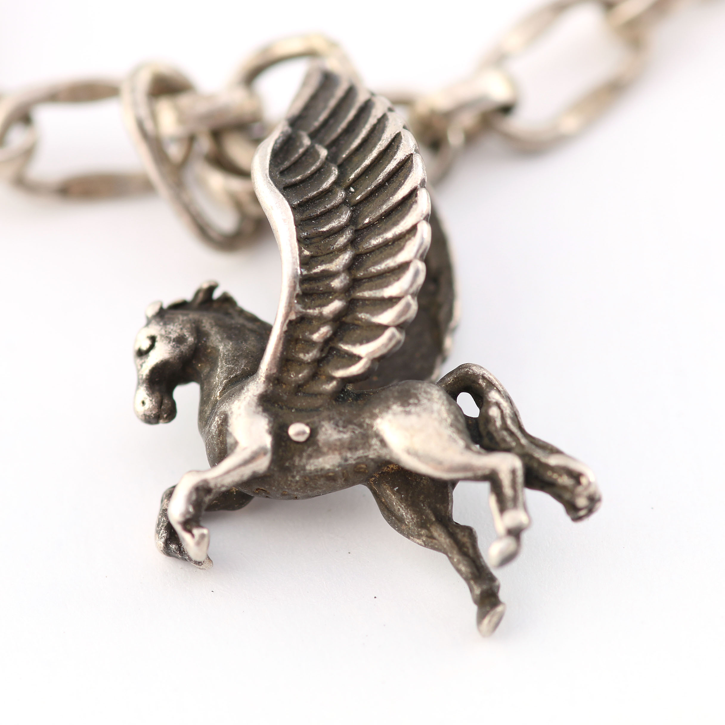 Silver Equestrian Charm Bracelet with Five Charms