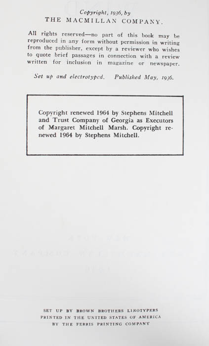 Reader's Digest Edition Literature and 50th Anniversary 1st Edition Facsimile of Gone With the Wind