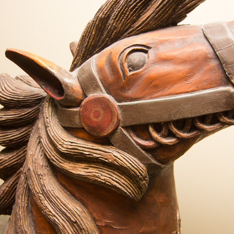 Vintage Hand Carved Dentzel Carousel Flag Horse Reproduction