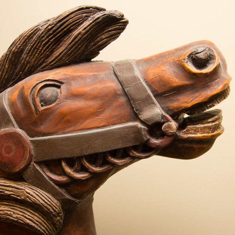 Vintage Hand Carved Dentzel Carousel Flag Horse Reproduction