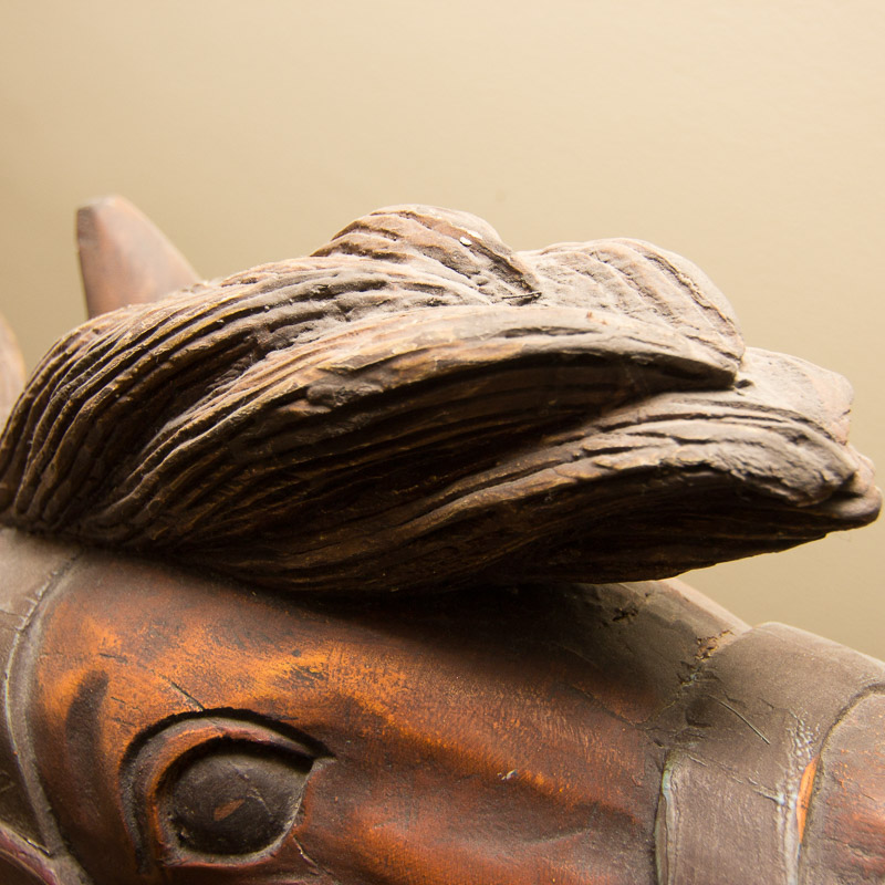 Vintage Hand Carved Dentzel Carousel Flag Horse Reproduction