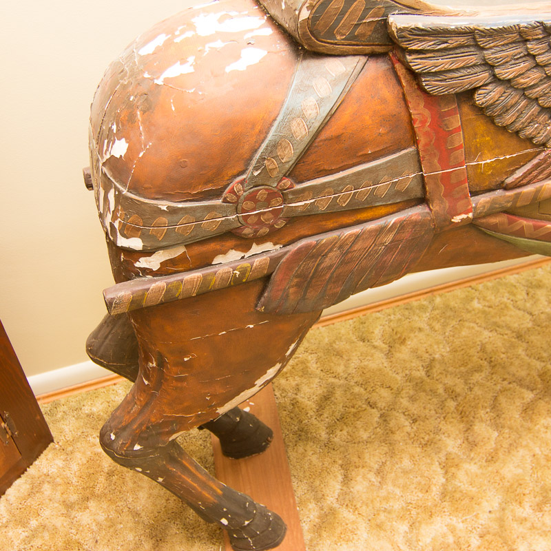 Vintage Hand Carved Dentzel Carousel Flag Horse Reproduction