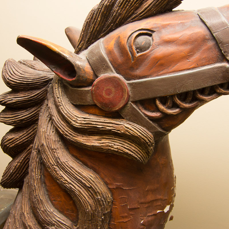 Vintage Hand Carved Dentzel Carousel Flag Horse Reproduction