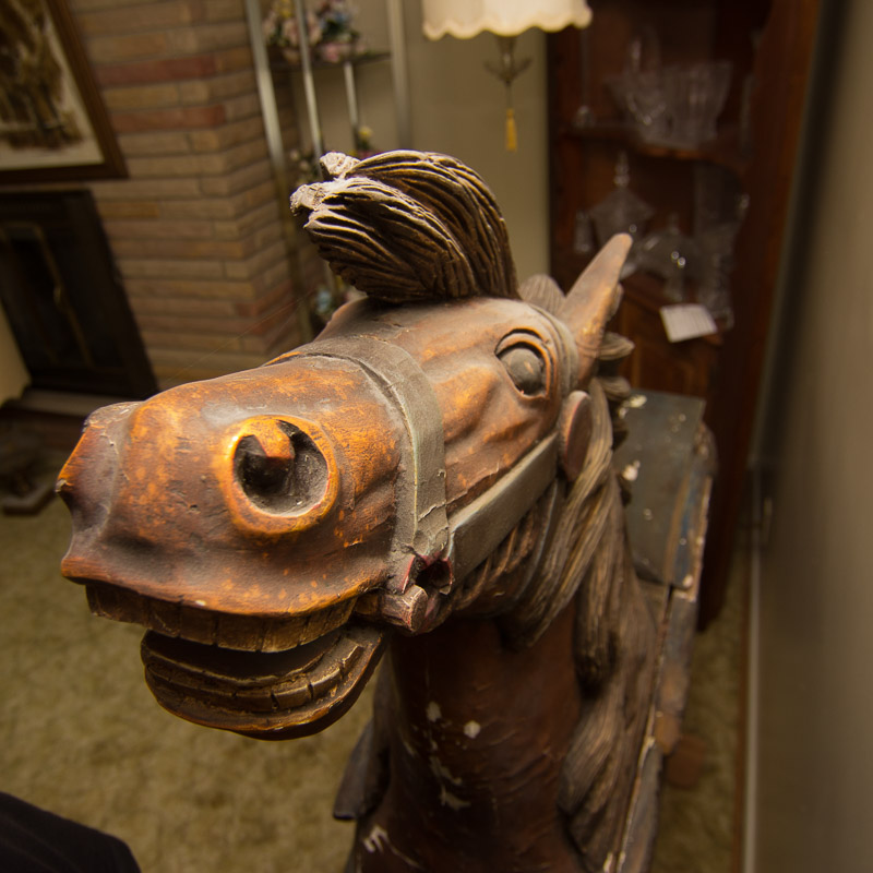 Vintage Hand Carved Dentzel Carousel Flag Horse Reproduction