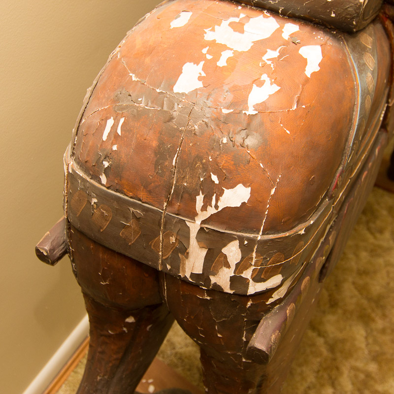 Vintage Hand Carved Dentzel Carousel Flag Horse Reproduction